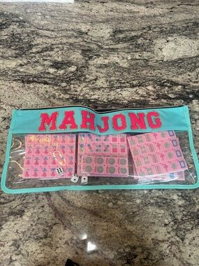New Pink American Mahjong Set with Tile Bag